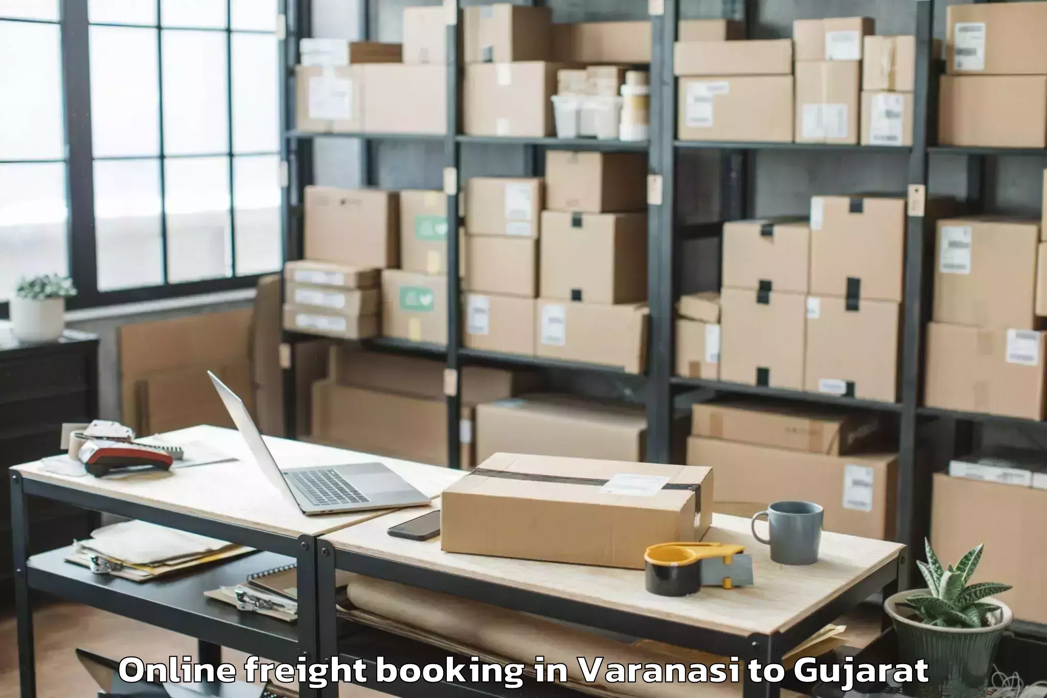 Book Varanasi to Vaghodia Ina Online Freight Booking Online